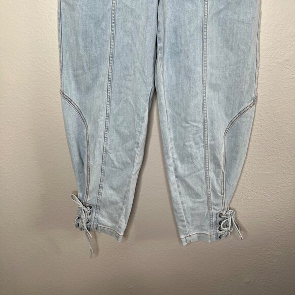 Ulla Johnson Kingston Denim Fold Over Button Fly Jogger jeans Size 6 - Picture 5 of 11